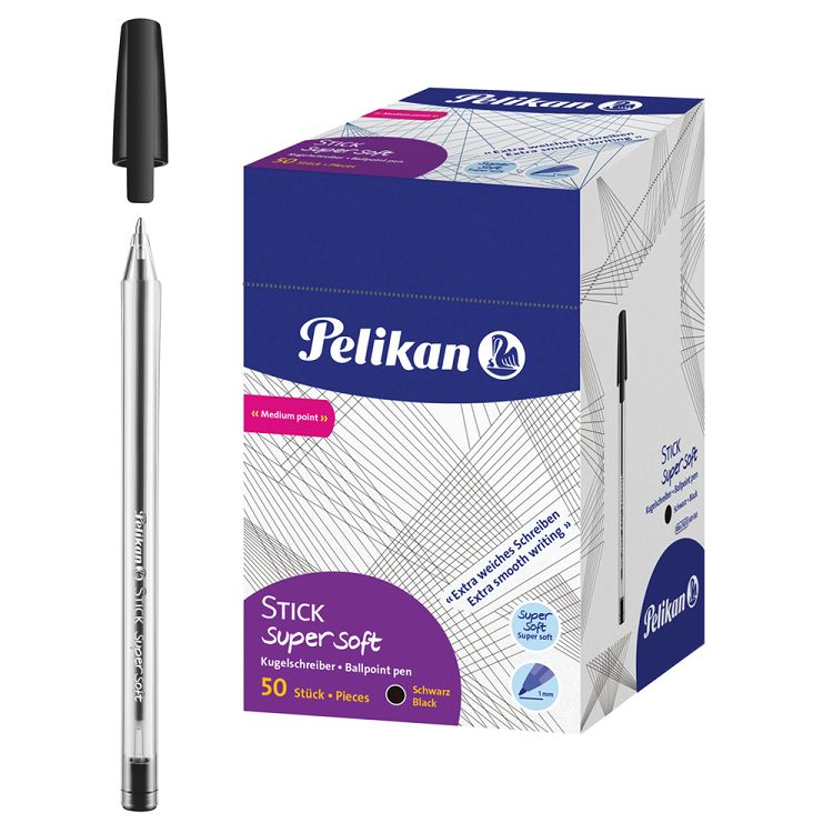 PELIKAN Στυλό Stick K86 Super Soft Μαύρο - Συσκευασία με 50τμχ