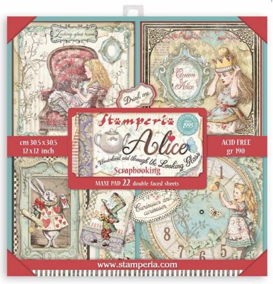 ΜΠΛΟΚ SCRAPBOOKING STAMPERIA 30,5Χ30,5CM 22Φ DOUBLE FACE - ALICE IN WONDERLAND