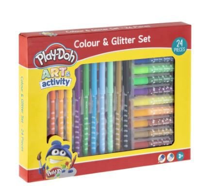 ΣΕΤ ΖΩΓΡΑΦΙΚΗΣ ΜΕ ΜΑΡΚΑΔΟΡΟΥΣ & GLITTER 24 ΤΕΜ PLAY-DOH