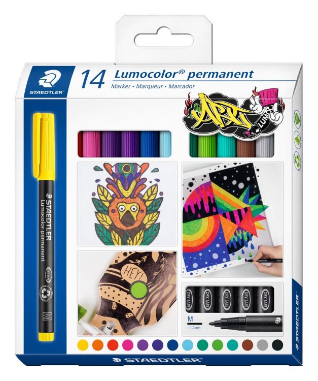 ΜΑΡΚΑΔΟΡΟΙ ΑΝΕΞΙΤΗΛΟΙ 14ΧΡΩΜΑΤΑ Μ LUMOCOLOR STAEDTLER