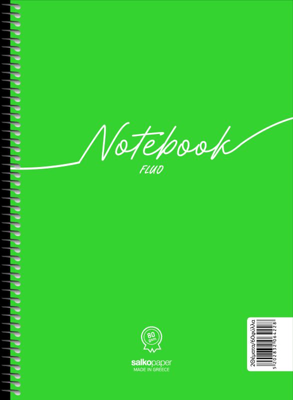 ΣΠΙΡΑΛ NOTEBOOK FLUO 17X25/180σελ. 3θ