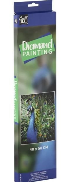 DIAMOND PAINTING, 40X50CM, PEACOCK