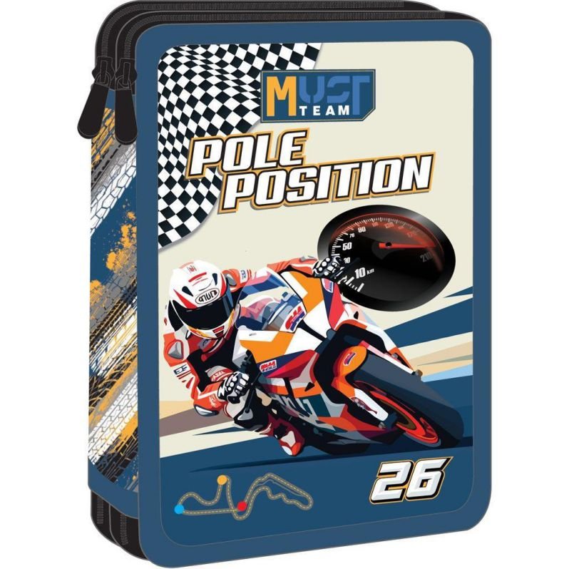 Σχολική Κασετίνα Διπλή Γεμάτη Must Team Pole Position