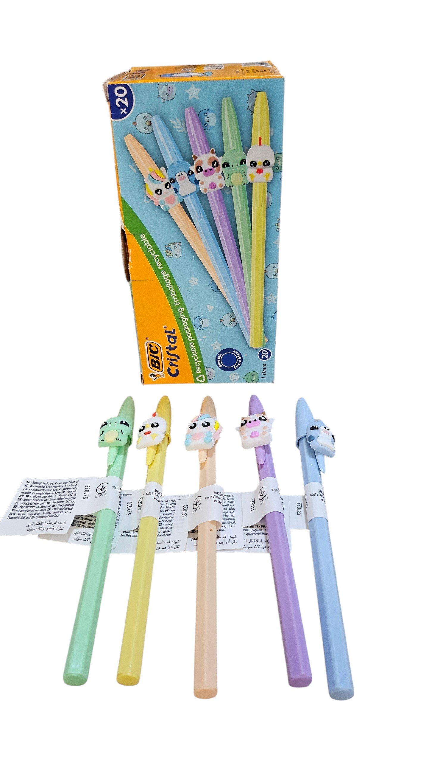 ΣΤΥΛΟ BIC CRISTAL PASTEL FIGURINE τοπερ ΜΠΛΕ