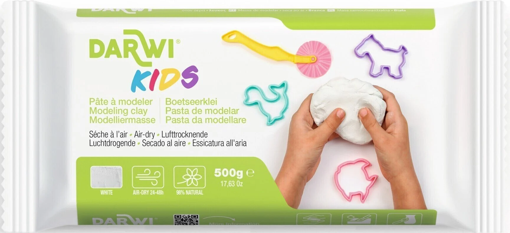ΠΗΛΟΣ KIDS MODELCLAY ΛΕΥΚΟ 500GR DARWI