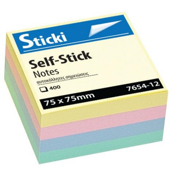 Sticki Αυτοκόλλητα Χαρτάκια 75x75mm Pastel 400Φ.