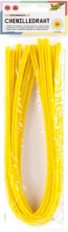 ΣΥΡΜΑ ΠΙΠΑΣ 8ΜΜ-50CM LEMON YELLOW 10ΤΕΜ FOLIA