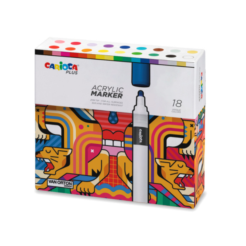 CARIOCA PLUS ΑΚΡΥΛΙΚΟΙ ΜΑΡΚΑΔΟΡΟΙ (HARD BOX - 18 ΤΕΜ)