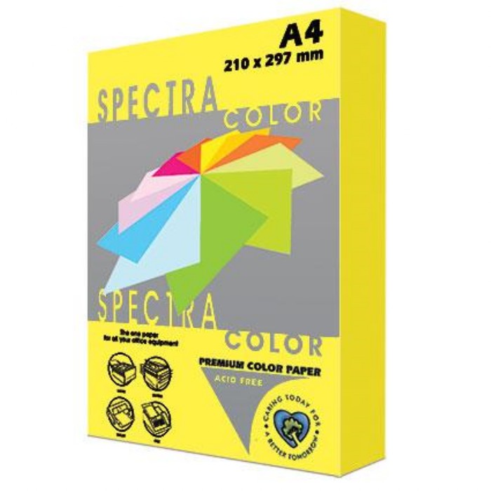 Spectra Color Φωτ/Κό Χαρτί 160gr Χρωματιστό Α4 250Φ Κίτρινο Έντονο