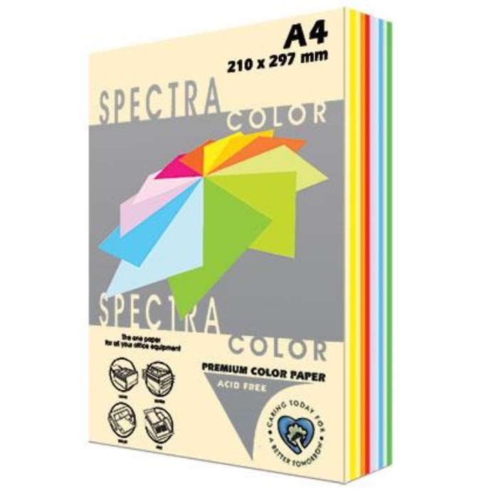 Spectra Color Φωτ/Κό Χαρτί 160gr Χρωματιστό Α4 125Φ 10 Χρώματα