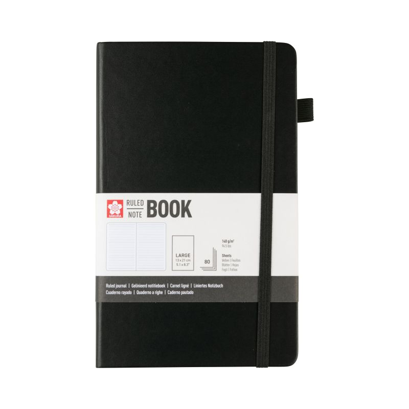 ΜΠΛΟΚ SAKURA 13X21CM RULED NOTEBOOK BLACK