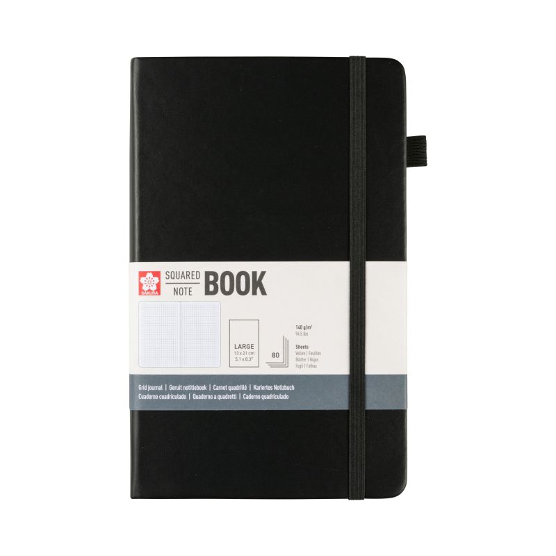 ΜΠΛΟΚ SAKURA 13X21CM SQUARED NOTEBOOK BLACK