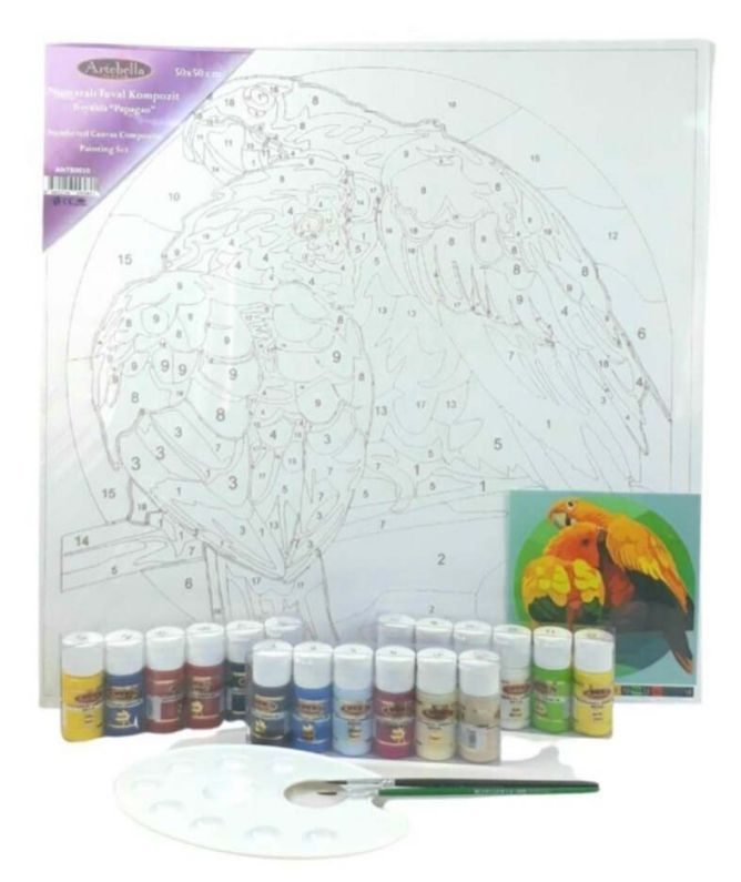 ΚΑΜΒΑΣ ΖΩΓΡΑΦΙΚΗΣ ΜΕ ΑΡΙΘΜΗΣΗ 35Χ50CM "ΠΑΠΑΓΑΛΟΣ" ΜΑΖΙ ΜΕ ΑΚΡΥΛΙΚΑ ΧΡΩΜΑΤΑ, ΠΙΝΕΛΑ ΚΑΙ ΠΑΛΕΤΑ