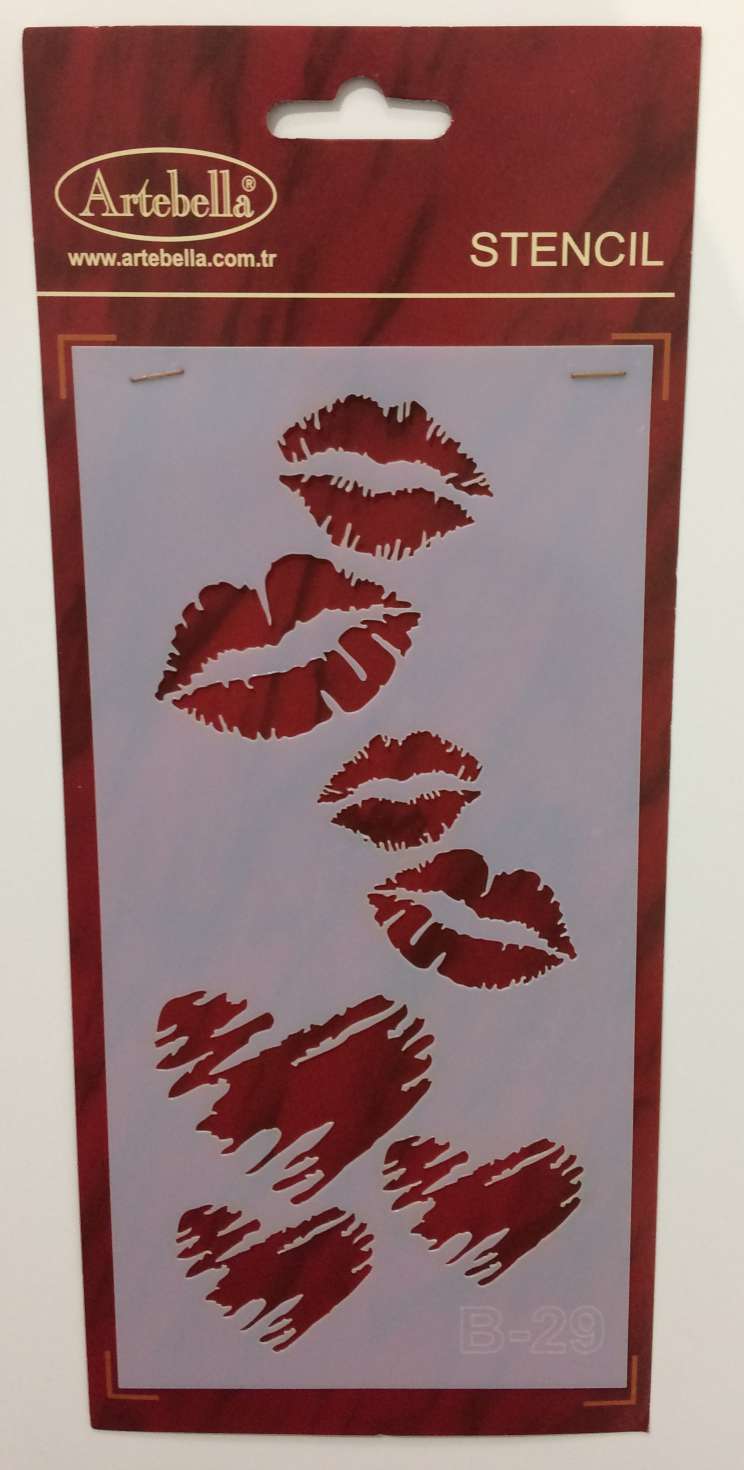 ΣΤΕΝΣΙΛ 10Χ20 B-29 ARTEBELLA ΚΑΡΔΟΥΛΕΣ ΚΑΙ ΧΕΙΛΑΚΙΑ