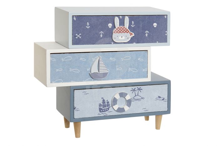 ΣΥΡΤΑΡΙΕΡΑ ΞΥΛΙΝΗ 22X9X21 MARINE BLUE