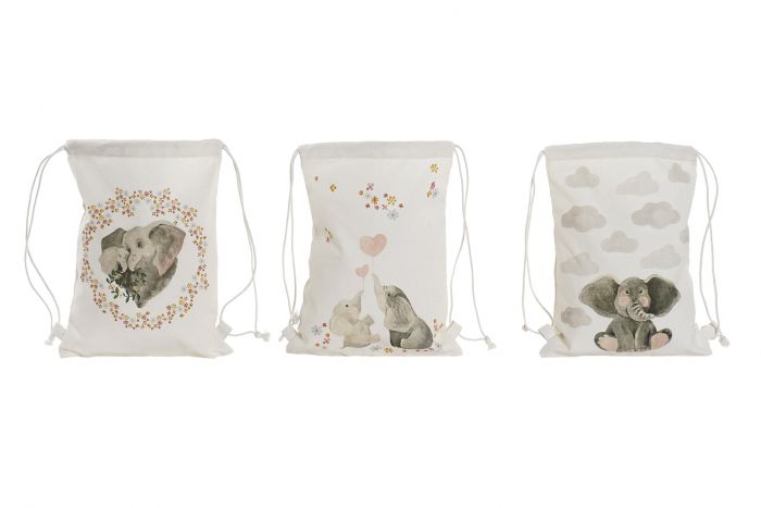 ΤΣΑΝΤΑ ΜΕ ΚΟΡΔΟΝΙ COTTON 28X36 ΕΛΕΦΑΝΤΑΣ 3 ΣΧΕΔΙΑ