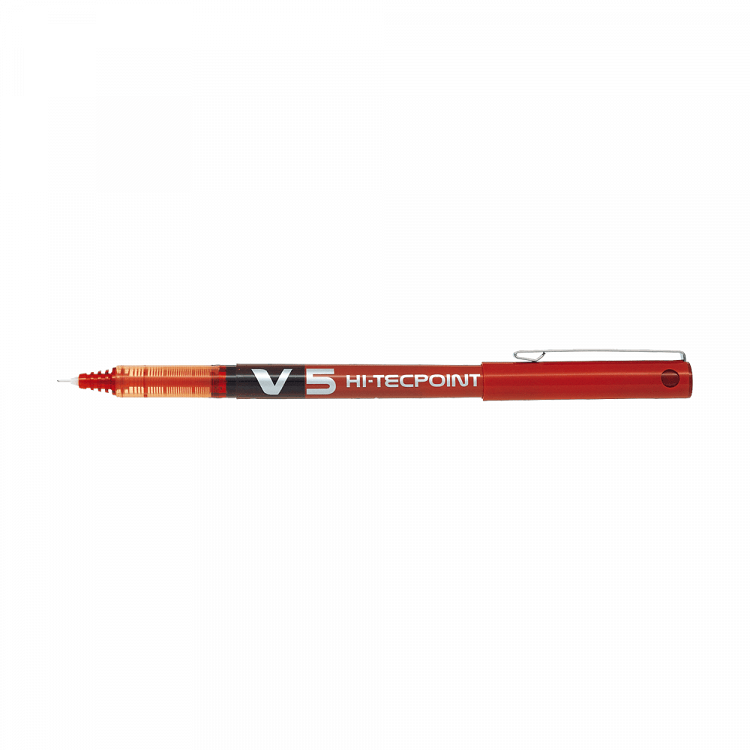 Στυλό Υγρής Μελάνης 0.5mm PILOT V5 HI-TECPOINT Κόκκινο, σε Κουτί 12τμχ