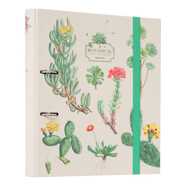 Premium Κλασέρ 2 κρίκων με Λάστιχο BOTANICAL Cacti