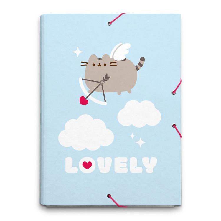 Κουτί σκληρό, 3cm ράχη, με Λάστιχο A4 PUSHEEN Purrfect Love Collection