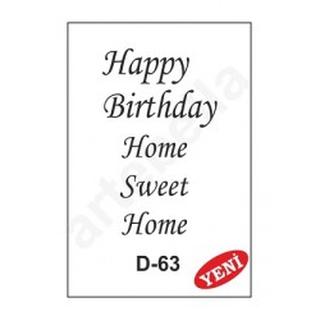 ΣΤΕΝΣΙΛ 20Χ30 D-63 ARTEBELLA HAPPY BIRTHDAY-HOME SWEET HOME