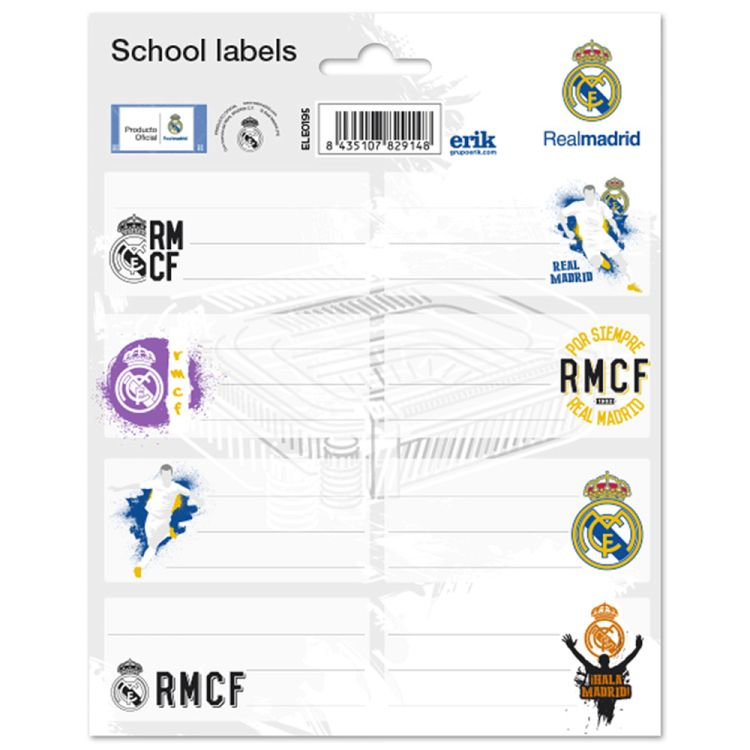 Αυτοκόλλητες Ετικέτες 8x2 REAL MADRID CF