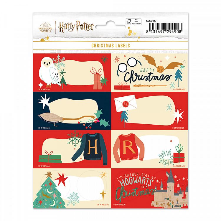 Αυτοκόλλητες Ετικέτες 8x2 HARRY POTTER Christmas