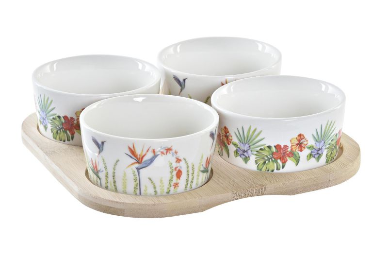 ΣΕΤ ΑΠΕΡΙΤΙΦ 4 ΚΟΥΠΑΚΙΑ ΣΤΡΟΓΓΥΛΑ ΣΕ ΒΑΣΗ ΜΠΑΜΠΟΥ 19,7Χ19,7Χ1