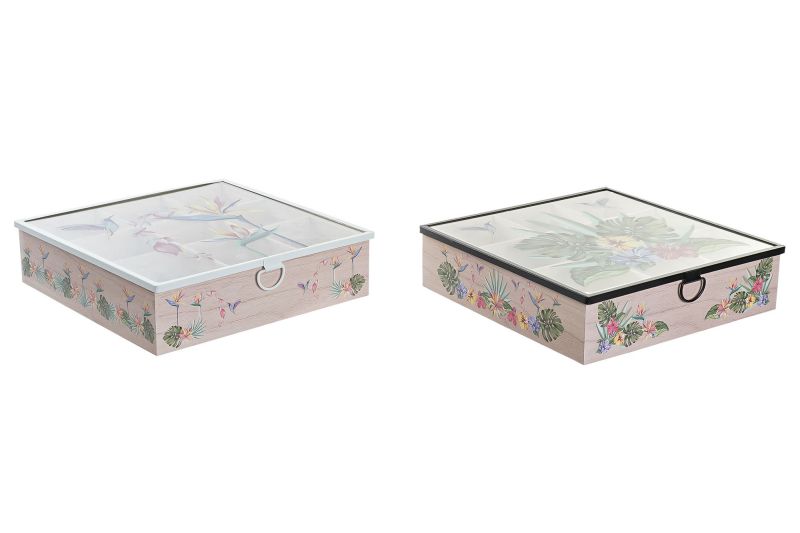 ΚΟΥΤΙ ΓΙΑ ΤΣΑΪ MDF ΚΑΙ ΓΥΑΛΙ 24X24X6,5 2ΣΧΕΔΙΑ