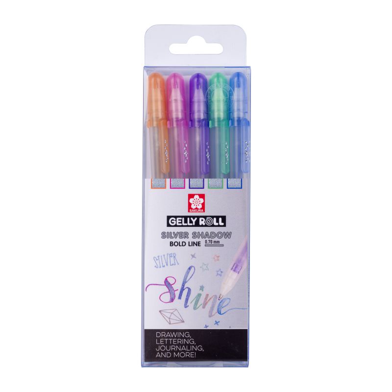 ΜΑΡΚΑΔΟΡΟΙ GELLY ROLL SILVER SHADOW SET 5 COLOURS