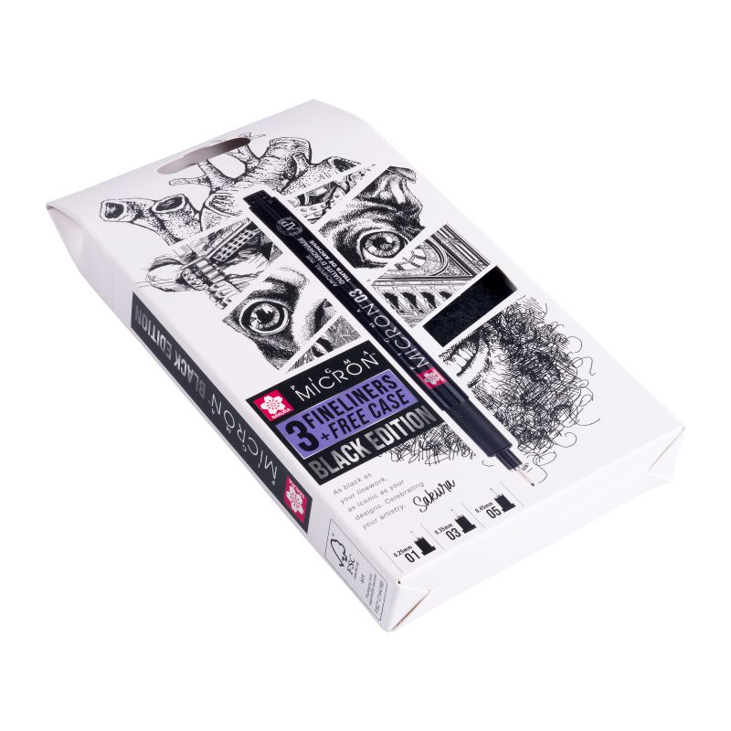 ΜΑΡΚΑΔΟΡΟΣ SAKURA PIGMA MICRON BLACK EDITION FREE CASE SET 3 (01-03-05
