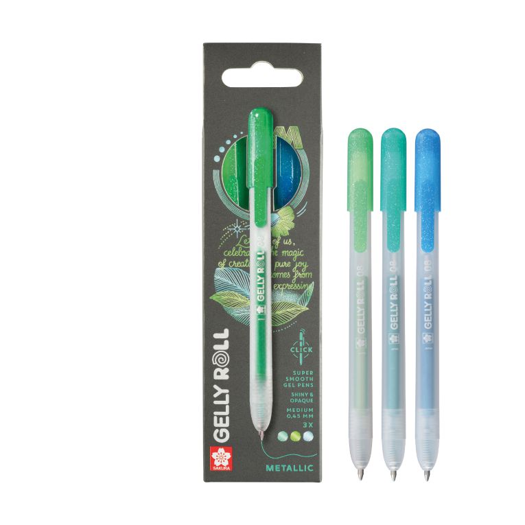 ΜΑΡΚΑΔΟΡΟΙ GELLY ROLL RETRO METALLIC SET 3 (Emerald-Green-Blue)