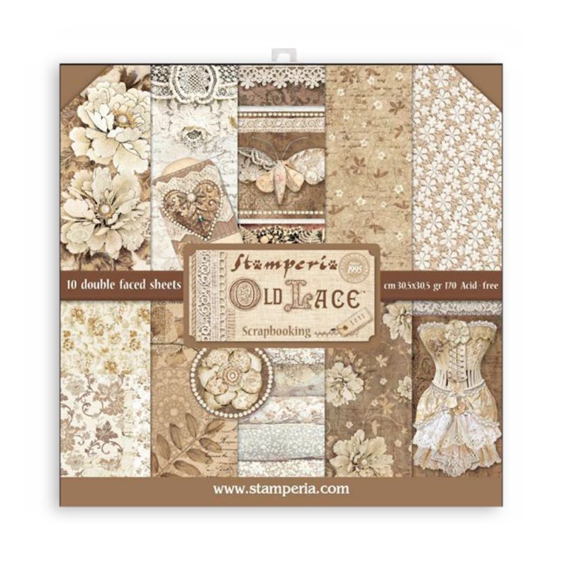 ΜΠΛΟΚ SCRAPBOOKING STAMPERIA 30,5Χ30,5CM 10Φ DOUBLE FACE - PLD LACE
