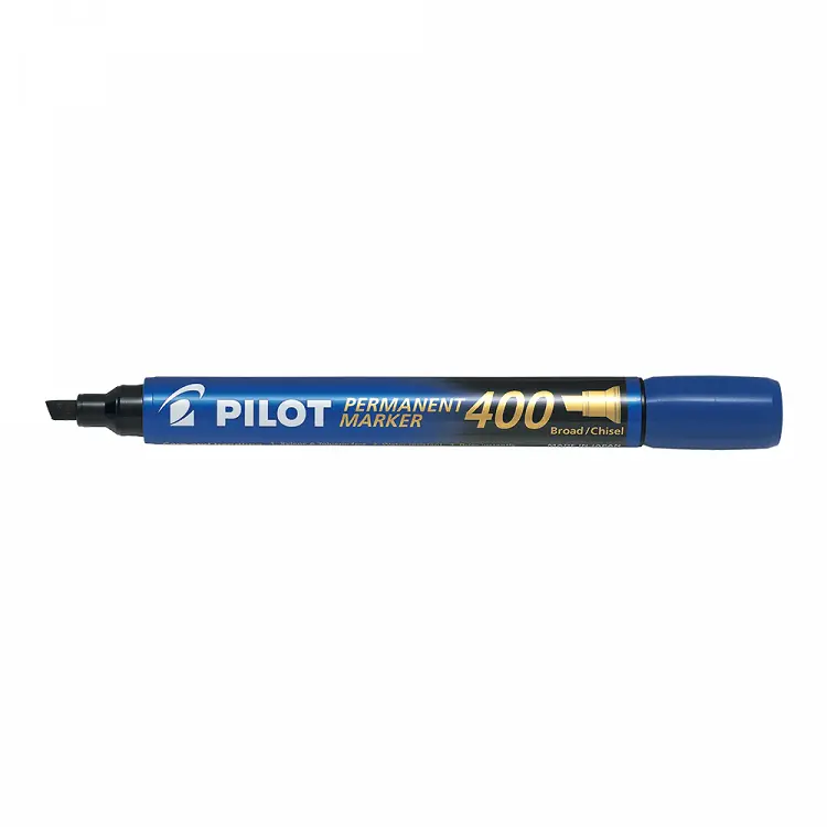 Μαρκαδόρος Ανεξίτηλος PILOT 400 Μπλε Broad 4,5mm Πλακέ, σε Κουτί 20τμχ (15+5 δώρο)