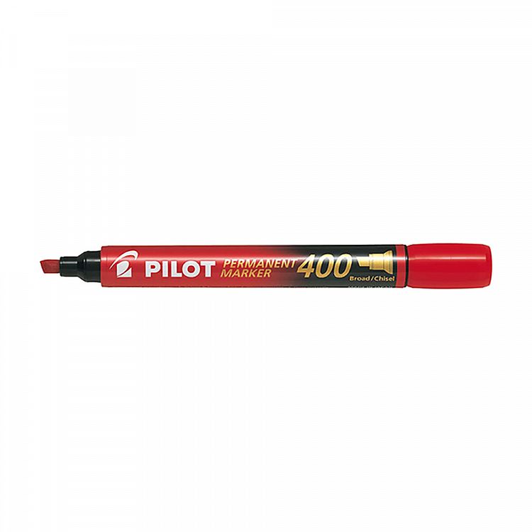 Μαρκαδόρος Ανεξίτηλος PILOT 400 Κόκκινο Broad 4,5mm Πλακέ, σε Κουτί 20τμχ (15+5 δώρο)