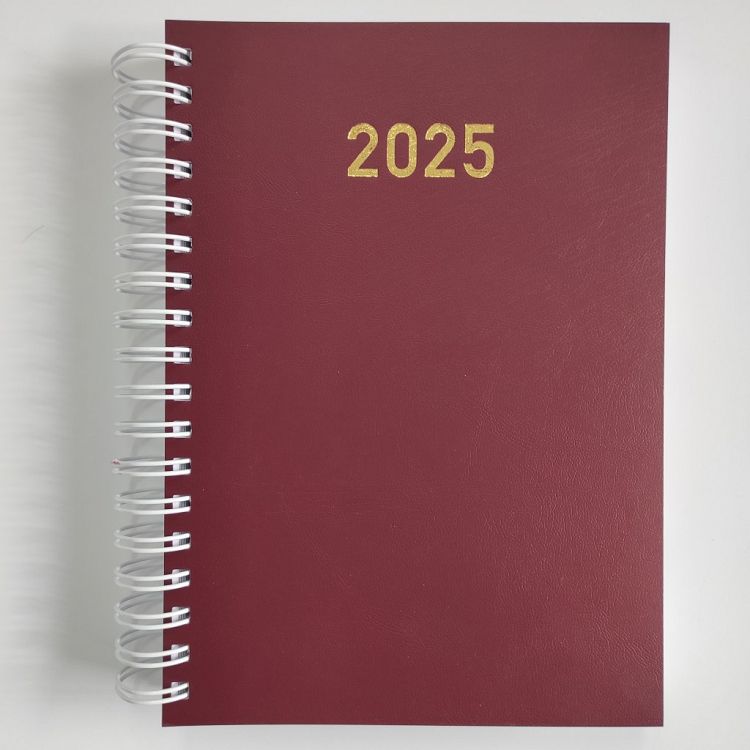 Ημερολόγιο Ημερήσιο PP 2026 ΣΠΙΡΑΛ 17Χ24 Μπορντό