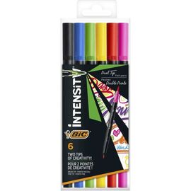 BIC Μαρκαδόροι Σχεδίου Washable Sketch Marker Intensity Με Διπλή Μύτη 6 Τεμ.
