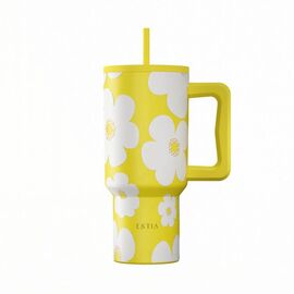 Estia Save The Aegean Θερμός Straw Tumbler XL Yellow Daisy 900ml