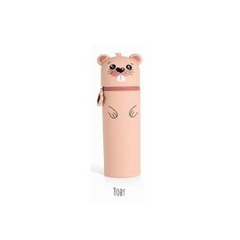 Lulubug Handmade Κασετίνα Βαρελάκι Κύλινδρος Σιλικόνης Μολυβοθήκη Lucky Animals Beaver Toby