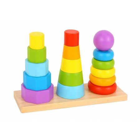 4M Toys Tooky Toy Ξύλινο Παιχνίδι Στοίβαξης Γεωμετρικά Σχήματα TKF008A