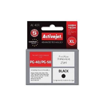 Activejet Μελάνι Συμβατό Canon AC-40R PG-40 0615B001 Black 25ml