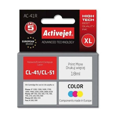 Activejet Μελάνι Συμβατό Canon CL-41/CL-51 0617B001 Color 18ml