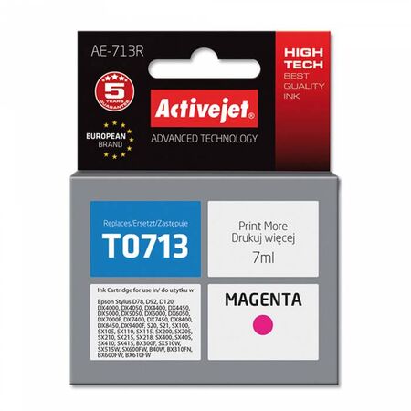 Activejet Μελάνι Συμβατό Epson T0713 AEB-713N C13T07134011 Magenta 15ml