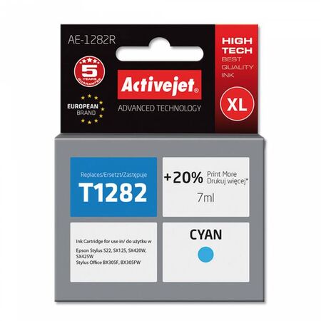 Activejet Μελάνι Συμβατό Epson T1282 AE-1282N C13T12824012 Cyan 13ml