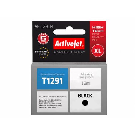 Activejet Μελάνι Συμβατό Epson T1291 AE-1291N C13T12914011 Black 18ml