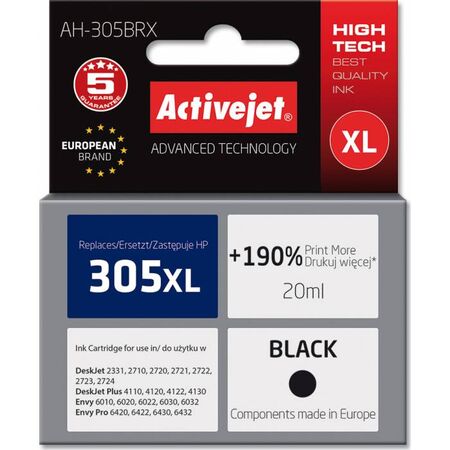 Activejet Μελάνι Συμβατό HP 305XL 3YM62AE Black 20ml