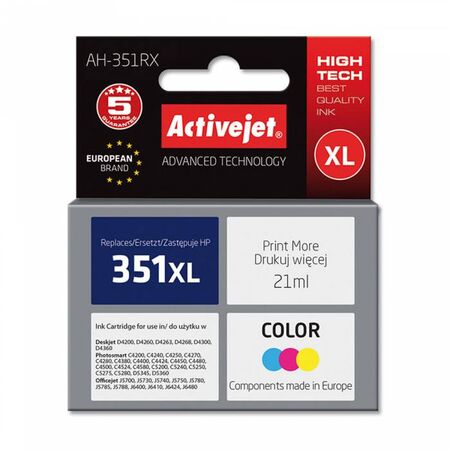 Activejet Μελάνι Συμβατό HP 351XL AH-351RX CB338EE Color 21ml