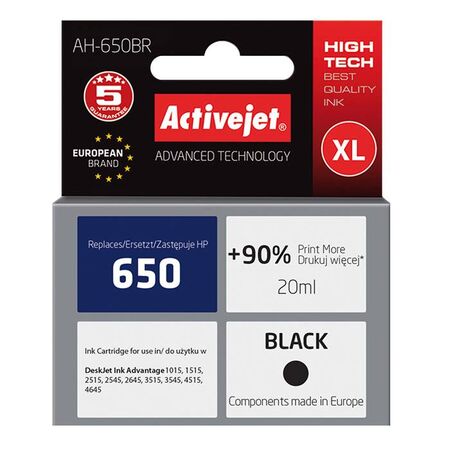 Activejet Μελάνι Συμβατό HP 650 AH-650BR CZ101AE Black 20ml