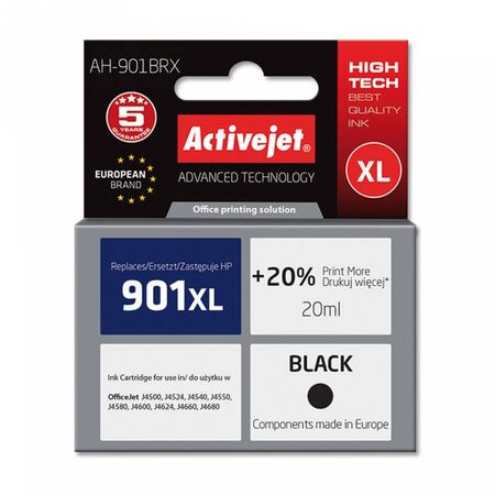 Activejet Μελάνι Συμβατό HP 901XL AH-901BRX CC654A Black 20ml