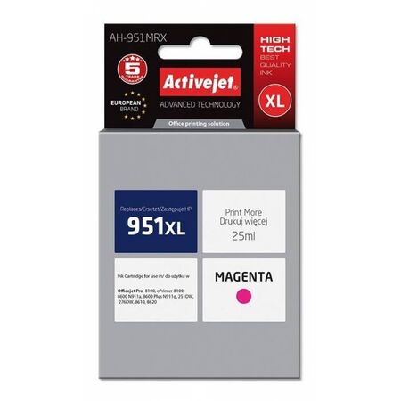Activejet Μελάνι Συμβατό HP 951XL AH-951MRX CN047AE Magenta 25ml
