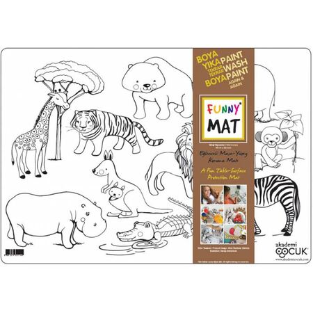 Akademi Funny Mat Σουπλά Επιφάνεια Ζωγραφικής Άγρια Ζώα 48x33.5cm